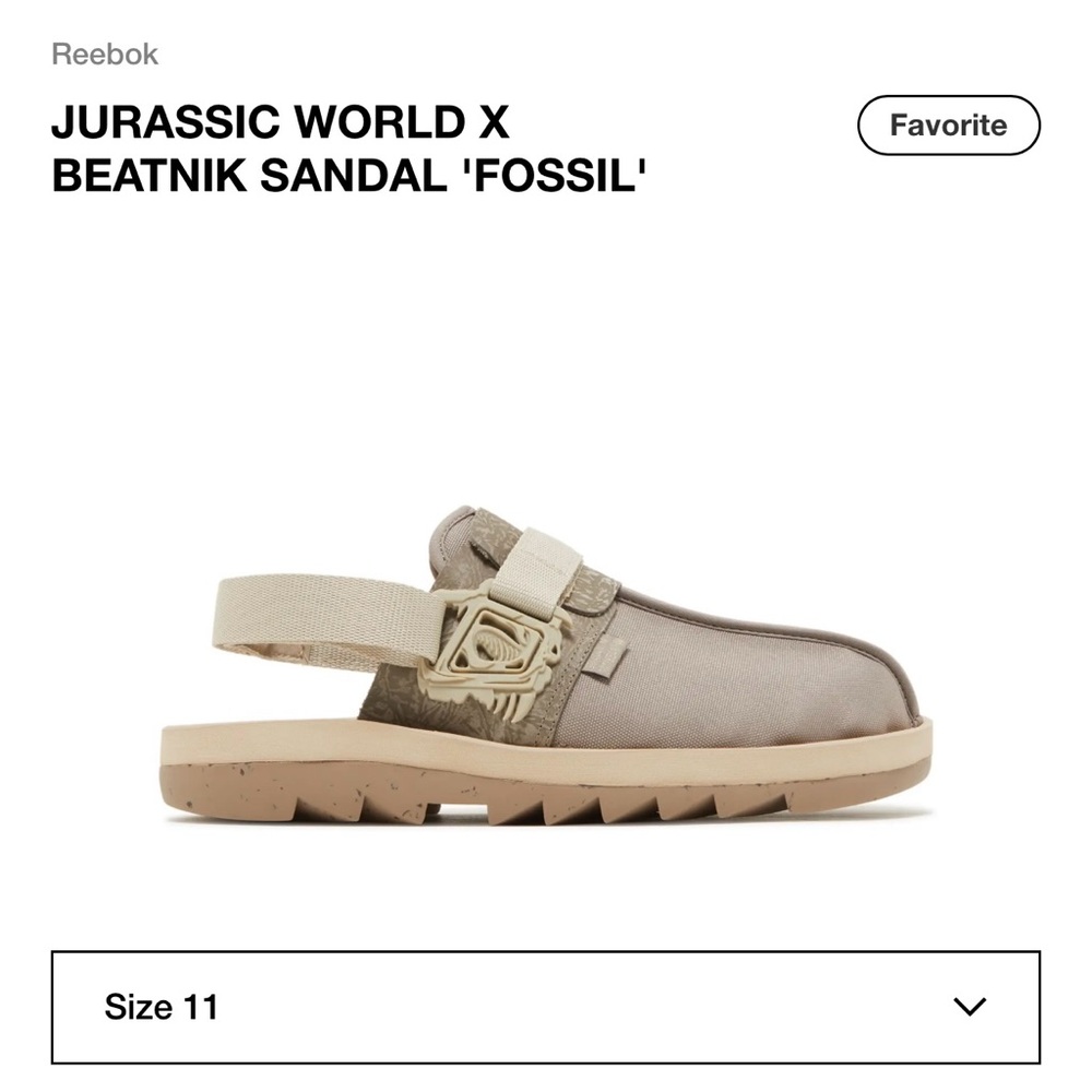 JURASSIC WORLD X BEATNIK SANDAL 'FOSSIL'  size 11